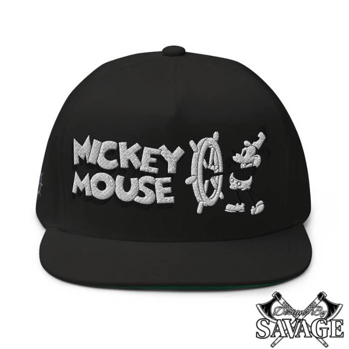 Steamboat Willie's Mickey Mouse Flat Bill Hat | Designs By Savage