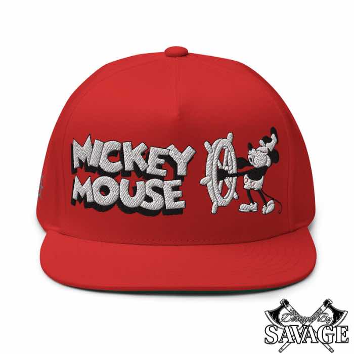 Steamboat Willie's Mickey Mouse Flat Bill Hat | Designs By Savage