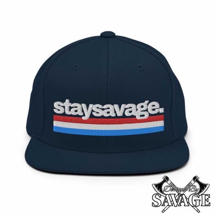 Stay Savage RWB Snapback Hat | Designs By Savage