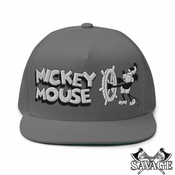 Steamboat Willie's Mickey Mouse Flat Bill Hat | Designs By Savage