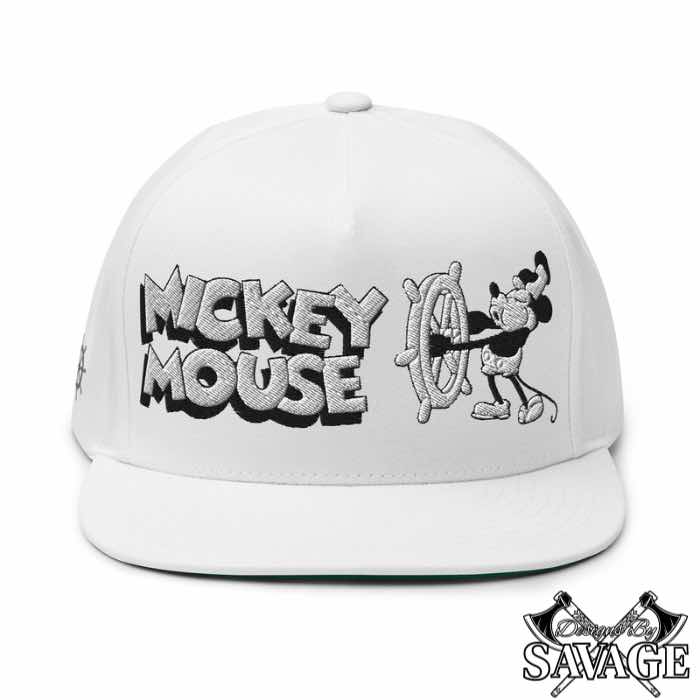 Steamboat Willie's Mickey Mouse Flat Bill Hat | Designs By Savage