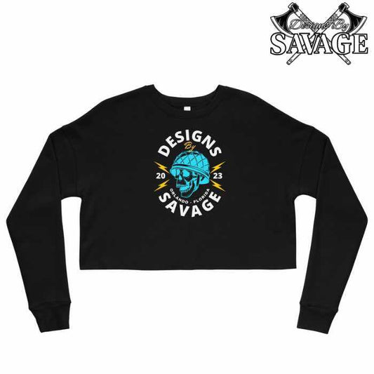 Crop Skull Sweatshirt | Designs By Savage Women's Collection - Inner Journey & Self-Discovery | Designs By Savage