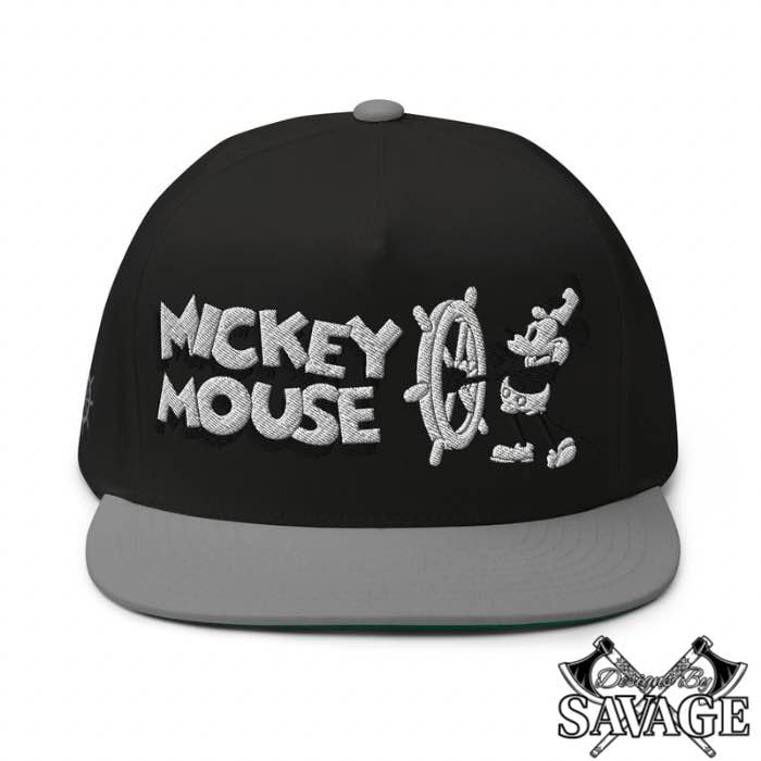 Steamboat Willie's Mickey Mouse Flat Bill Hat | Designs By Savage