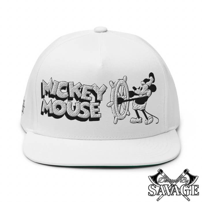 Steamboat Willie's Mickey Mouse Flat Bill Hat | Designs By Savage