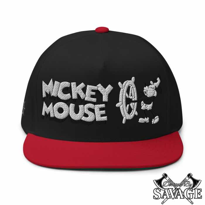 Steamboat Willie's Mickey Mouse Flat Bill Hat | Designs By Savage