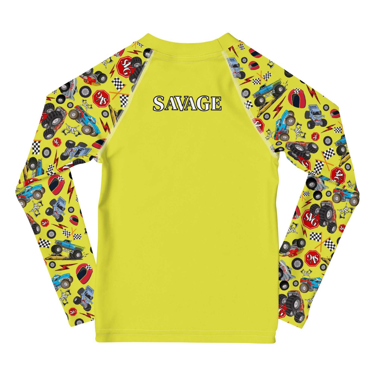 Mason Monster Mania Kids’ UPF 50+ Rash Guard l Designs By Savage Kid’s Clothing