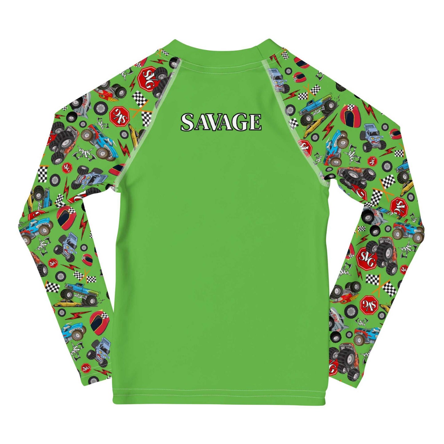 Mason Monster Mania Kids’ UPF 50+ Rash Guard l Designs By Savage Kid’s Clothing