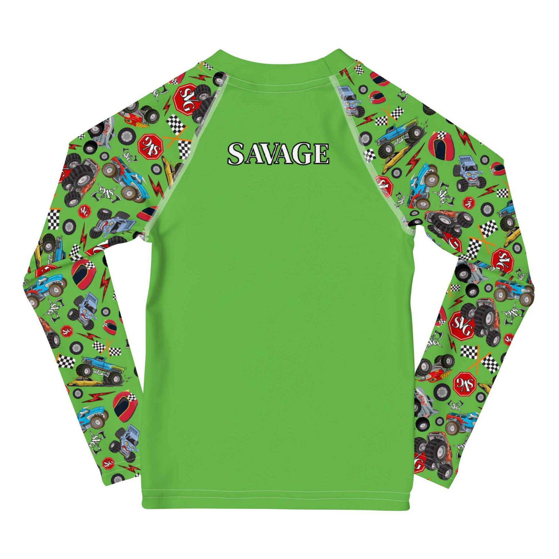 Mason Monster Mania Kids’ UPF 50+ Rash Guard l Designs By Savage Kid’s Clothing