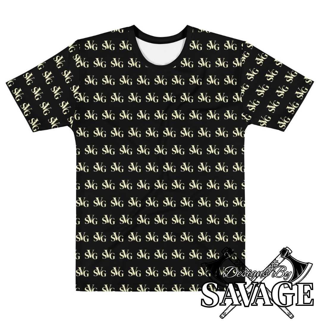 SVG Logo Men's Crew Neck Tee in Black and Cream | Designs By Savage Men's Collection - Rugged Individualism & Style | Designs By Savage