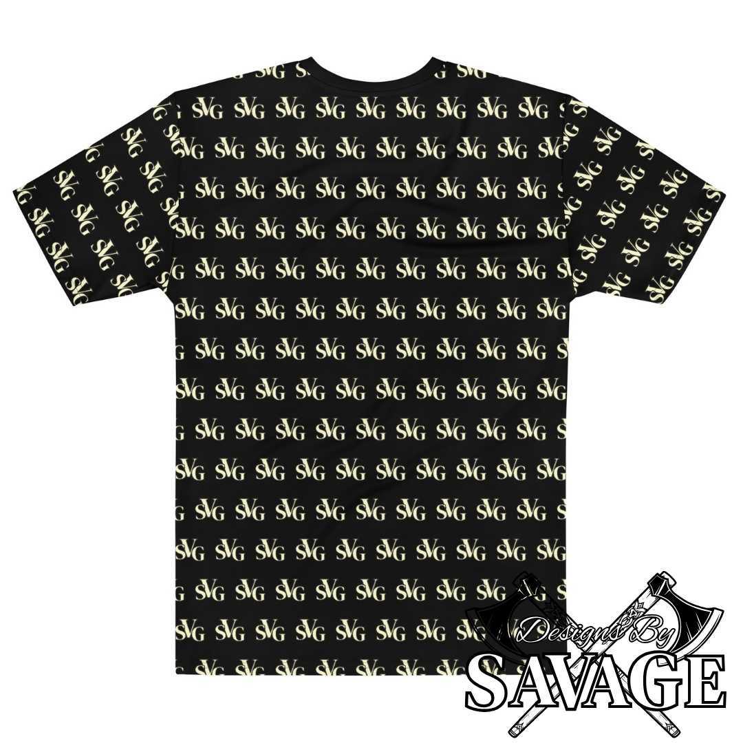 SVG Logo Men's Crew Neck Tee in Black and Cream | Designs By Savage Men's Collection - Rugged Individualism & Style | Designs By Savage