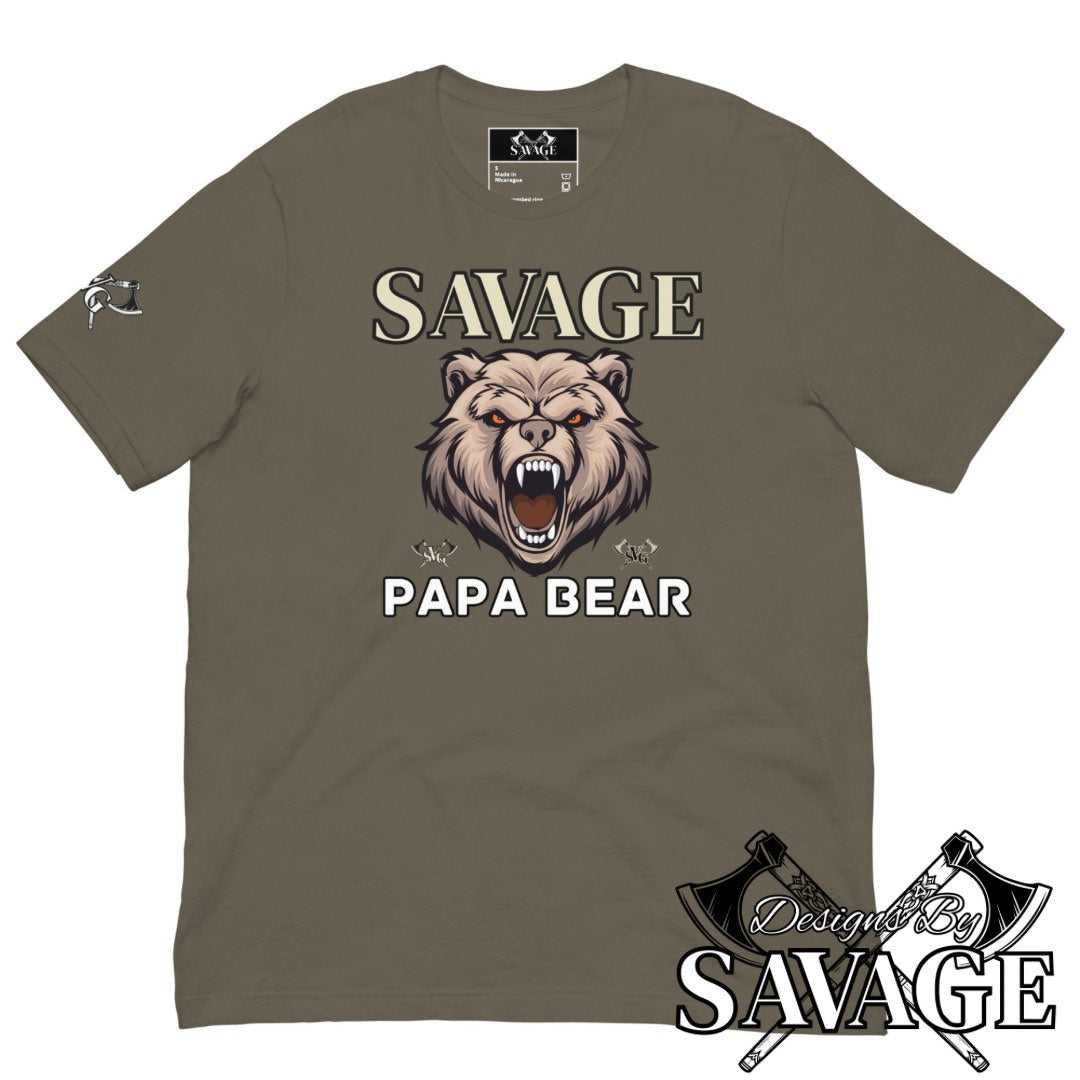 Savage Papa Bear Tee | Designs By Savage Men's Collection - Rugged Individualism & Style | Designs By Savage