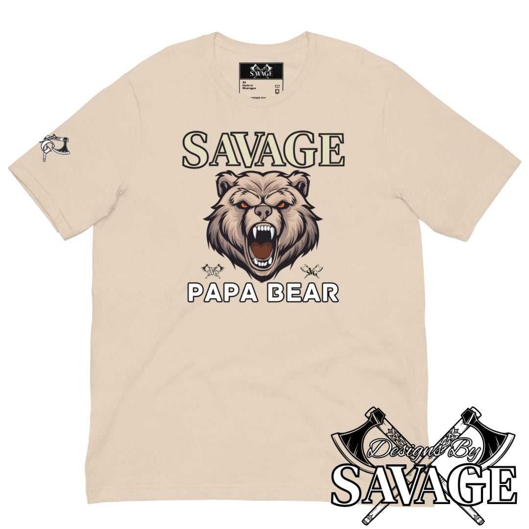 Savage Papa Bear Tee | Designs By Savage Men's Collection - Rugged Individualism & Style | Designs By Savage