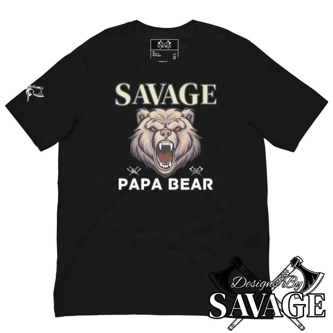 Savage Papa Bear Tee | Designs By Savage Men's Collection - Rugged Individualism & Style | Designs By Savage