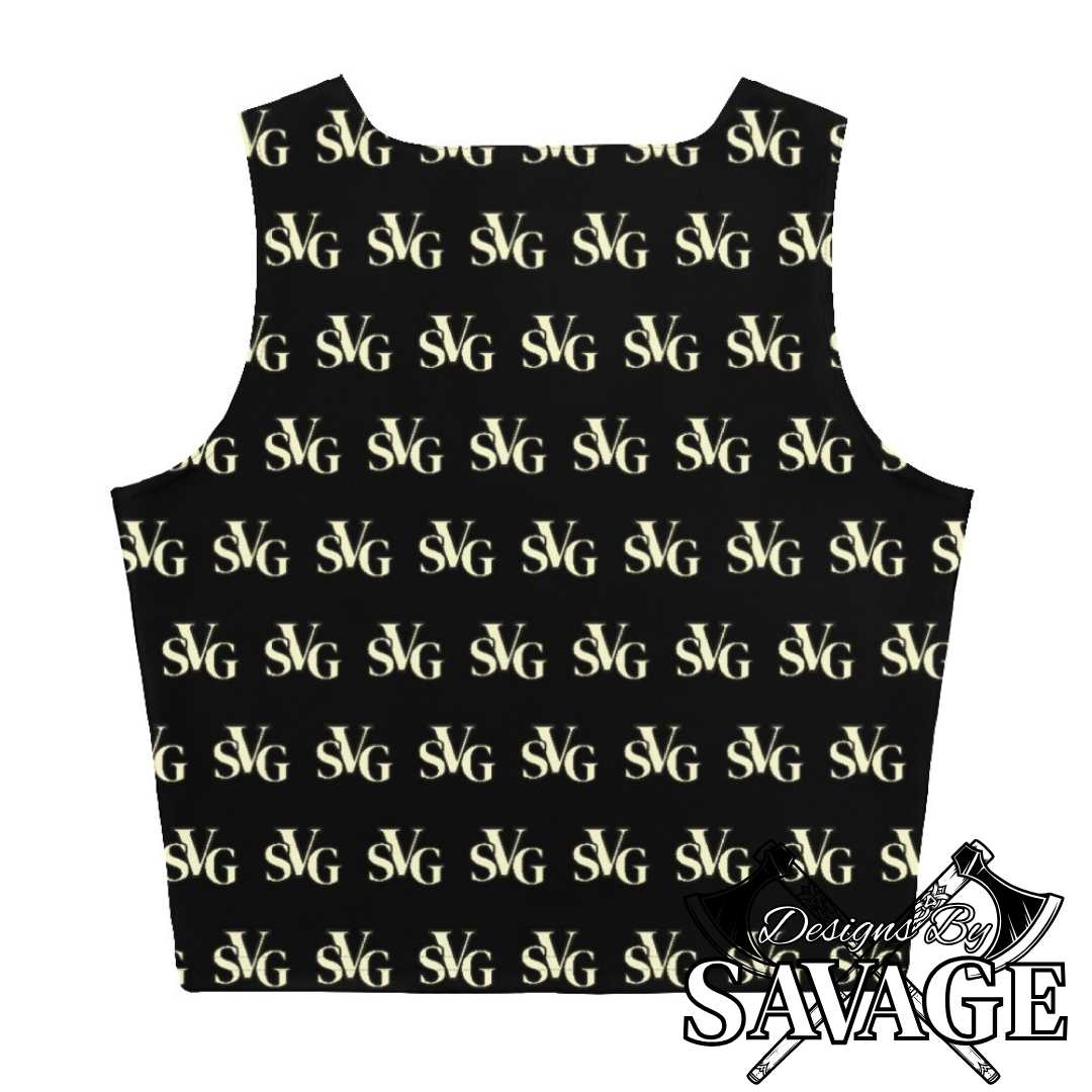 SVG Logo Women’s Crop Top in Black and Cream - Modern Chic Meets Comfort | Designs By Savage