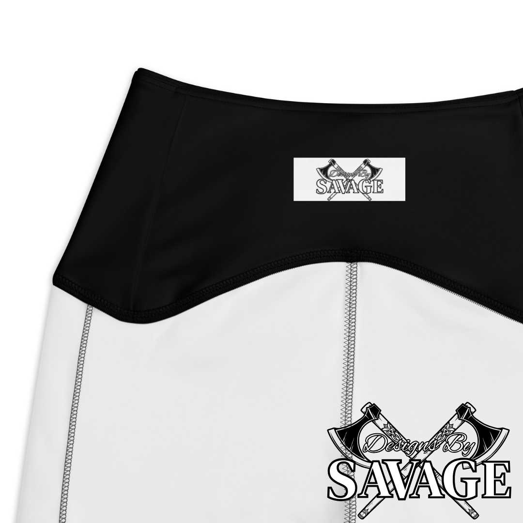 SVG Logo Women's Leggings with Pockets in Black and Cream | Designs By Savage