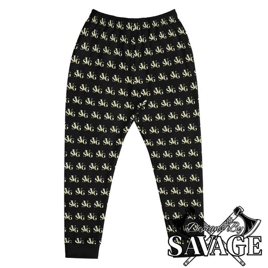 SVG Logo Joggers in Black and Cream - Ultimate Comfort Meets Style | Designs By Savage