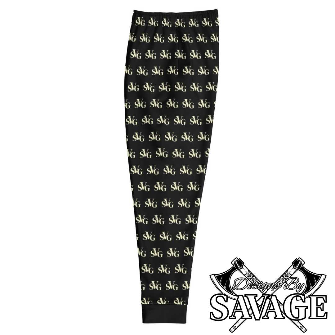 SVG Logo Joggers in Black and Cream - Ultimate Comfort Meets Style | Designs By Savage