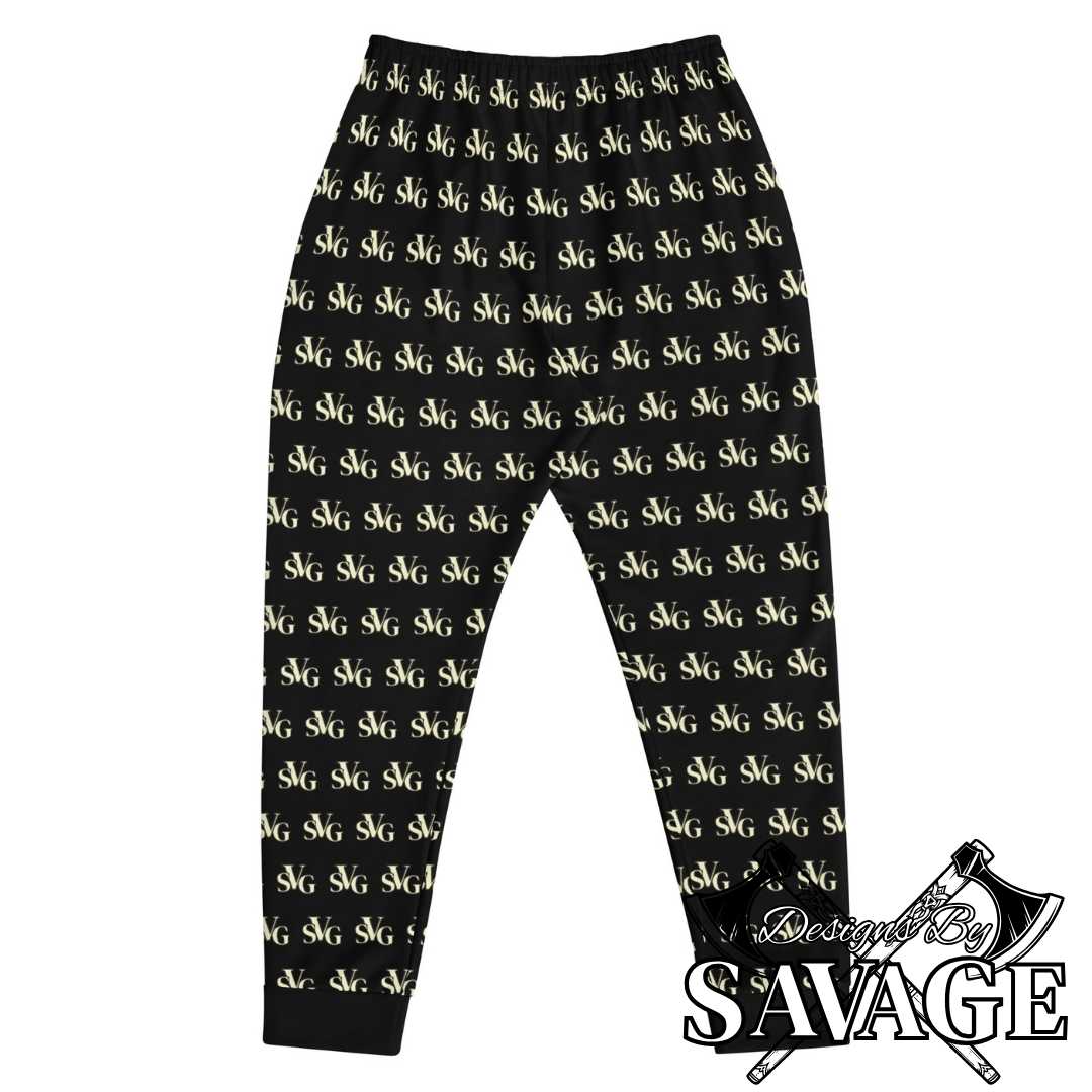 SVG Logo Joggers in Black and Cream - Ultimate Comfort Meets Style | Designs By Savage