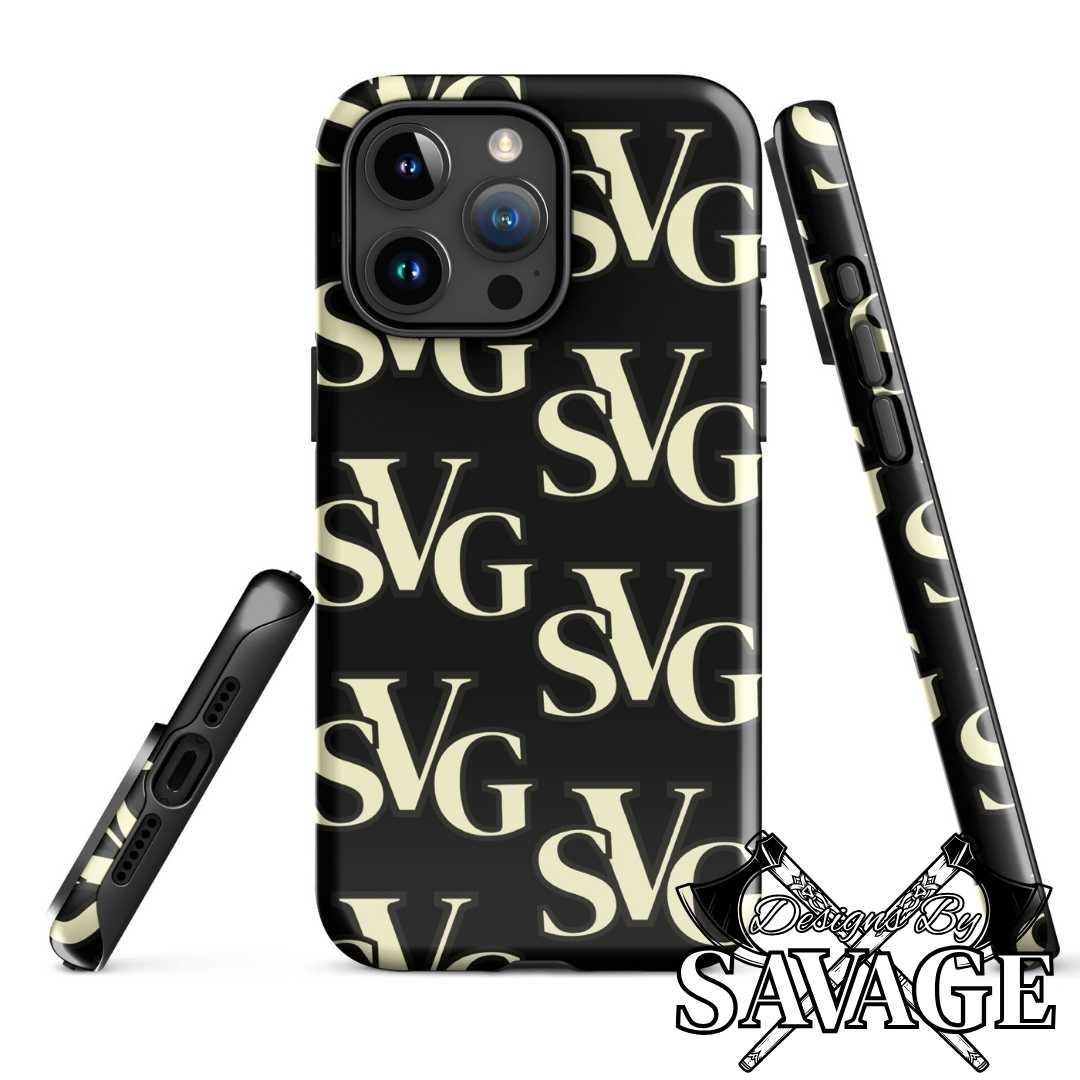 SVG Logo Tough Case for iPhone® in Black and Cream