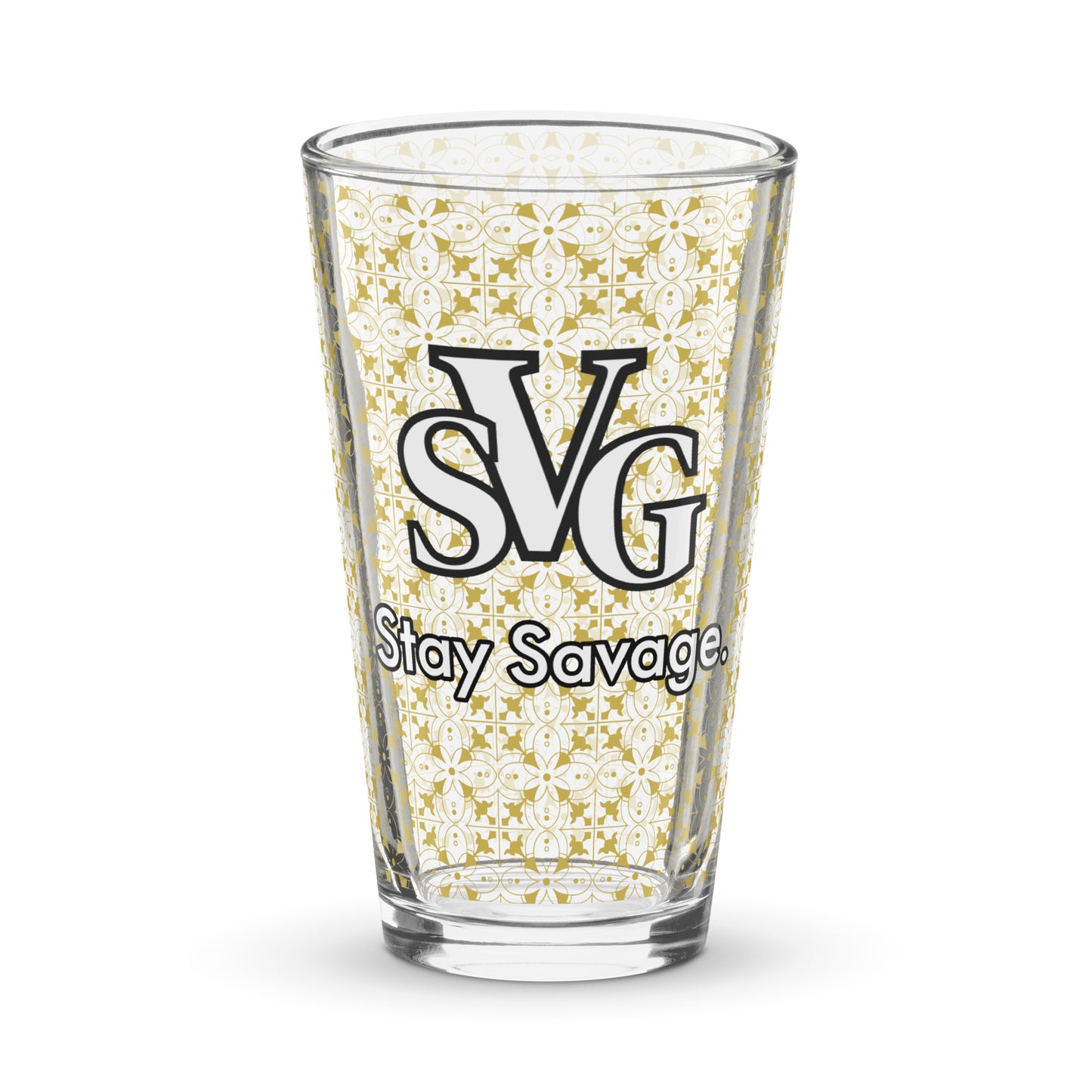 Rugged Elegance 16 oz Shaker Pint Glass | Designs By Savage