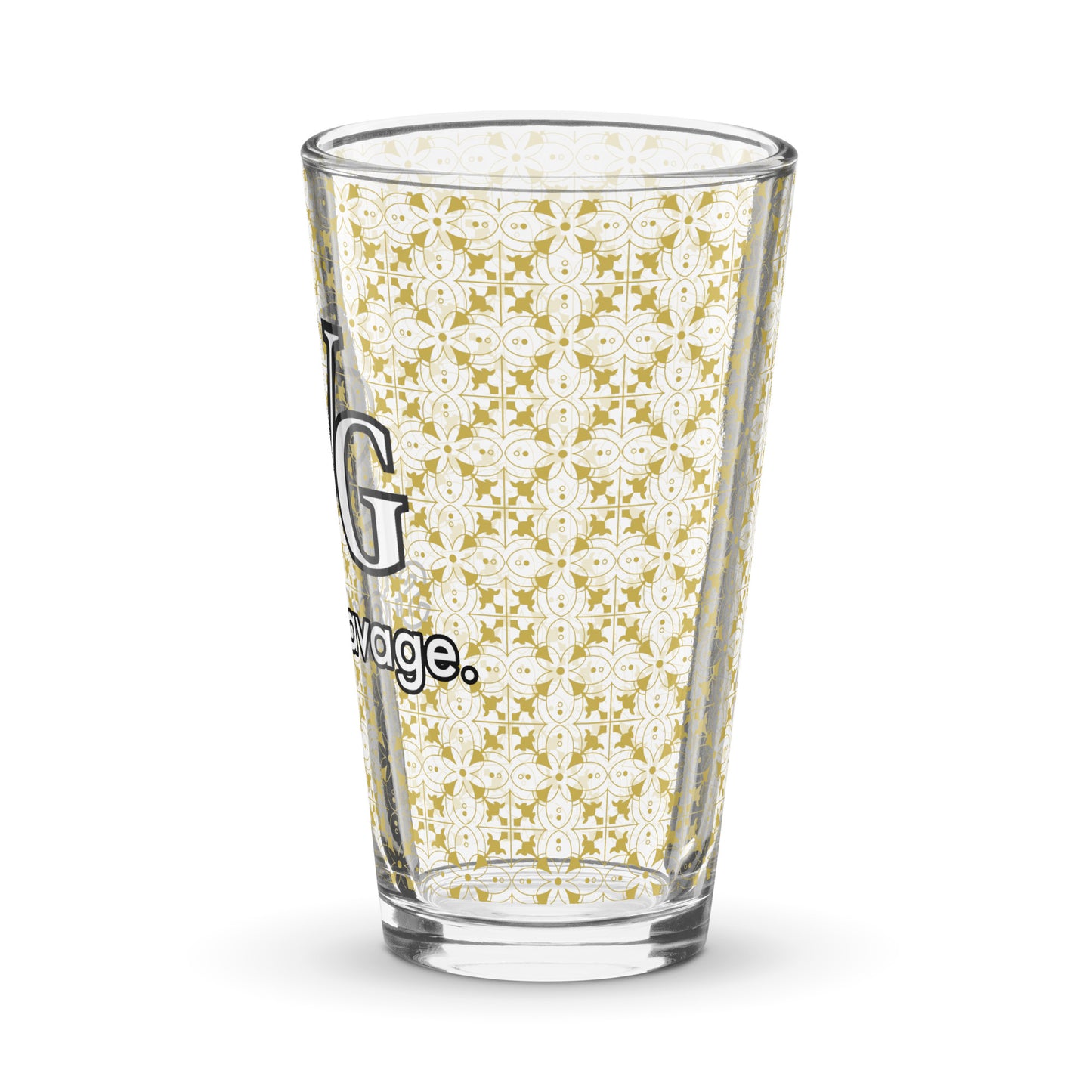 Rugged Elegance 16 oz Shaker Pint Glass | Designs By Savage