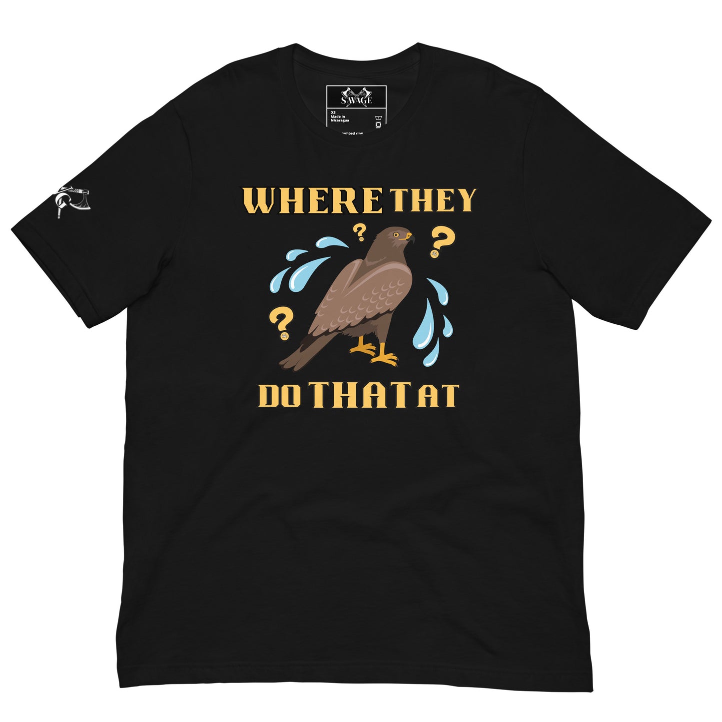 HAWK TUAH, Where They Do That At? T-Shirt | Playful Adult Humor Tee