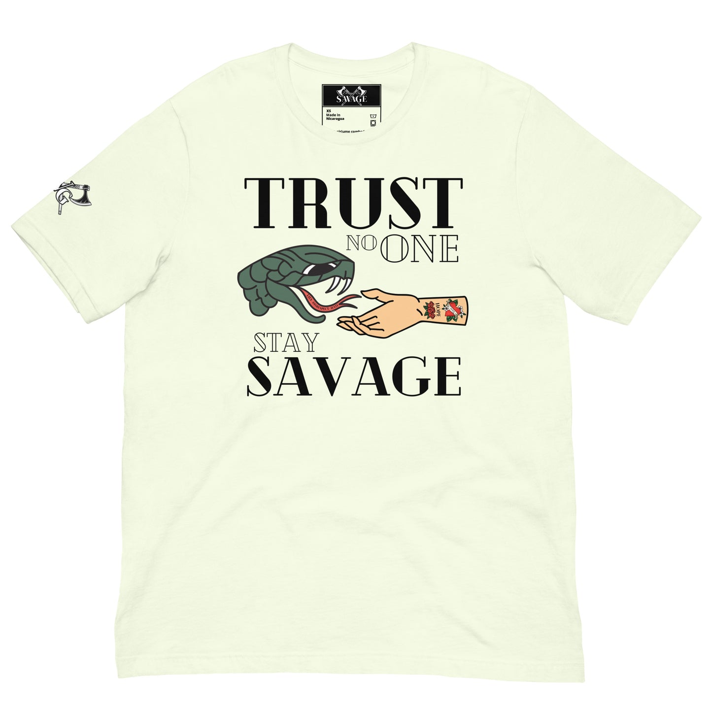 Trust No One Stay Savage T-Shirt for Divorced Dads - Black Font