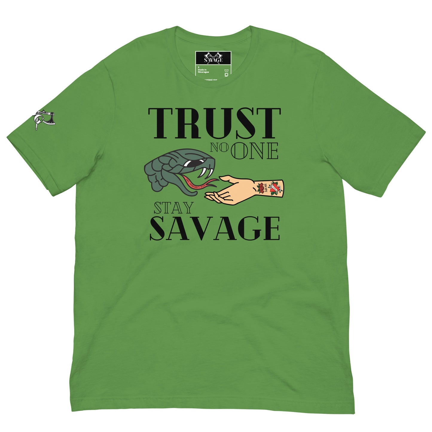 Trust No One Stay Savage T-Shirt for Divorced Dads - Black Font