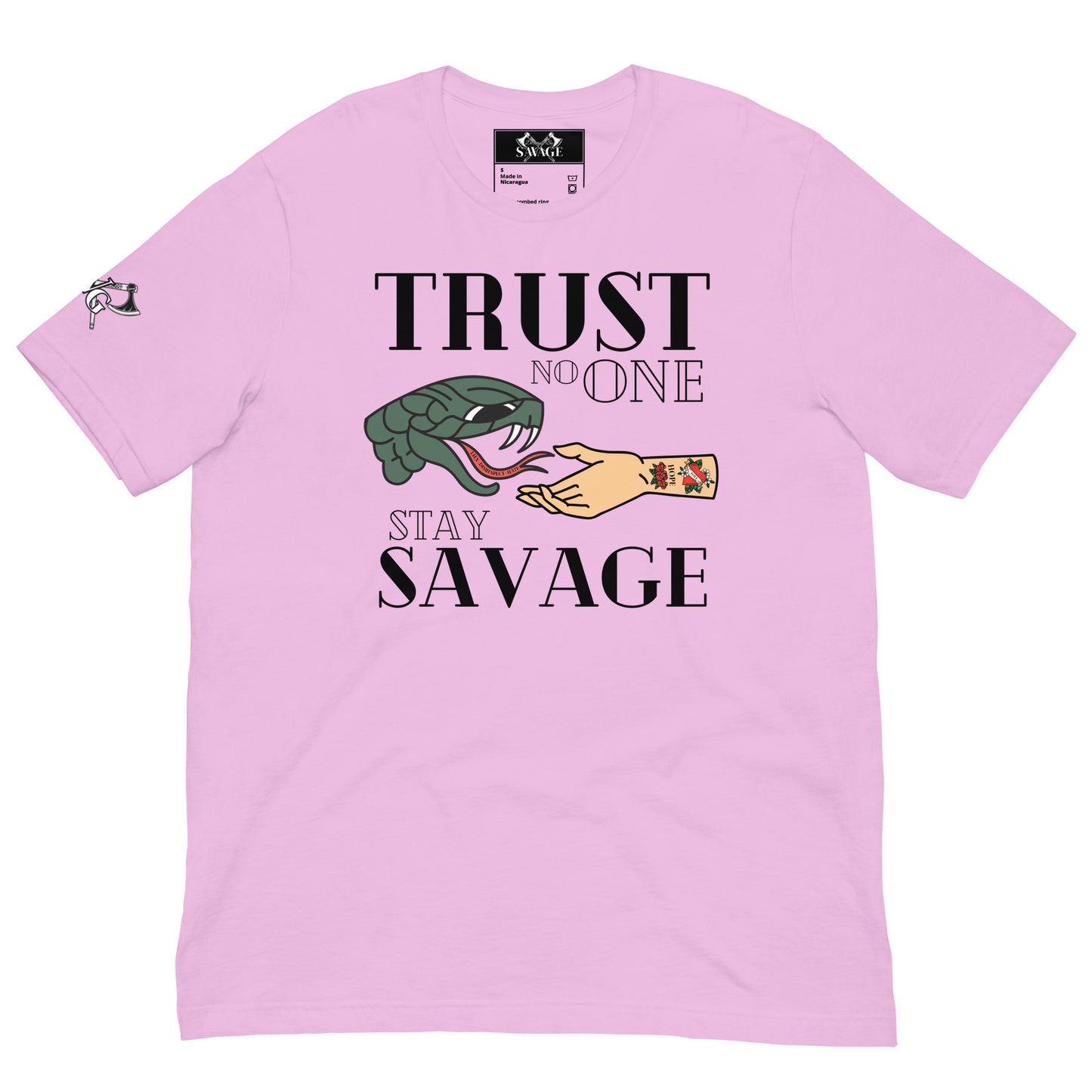 Trust No One Stay Savage T-Shirt for Divorced Dads - Black Font