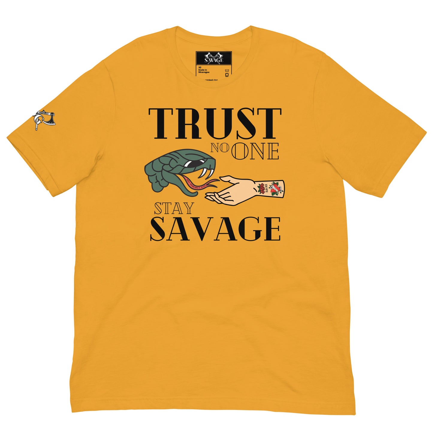 Trust No One Stay Savage T-Shirt for Divorced Dads - Black Font