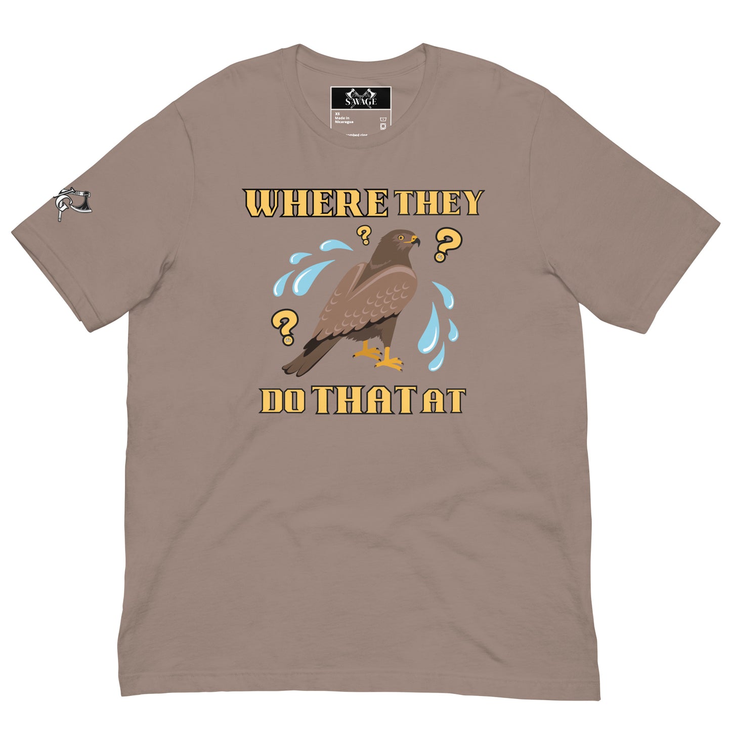 HAWK TUAH, Where They Do That At? T-Shirt | Playful Adult Humor Tee