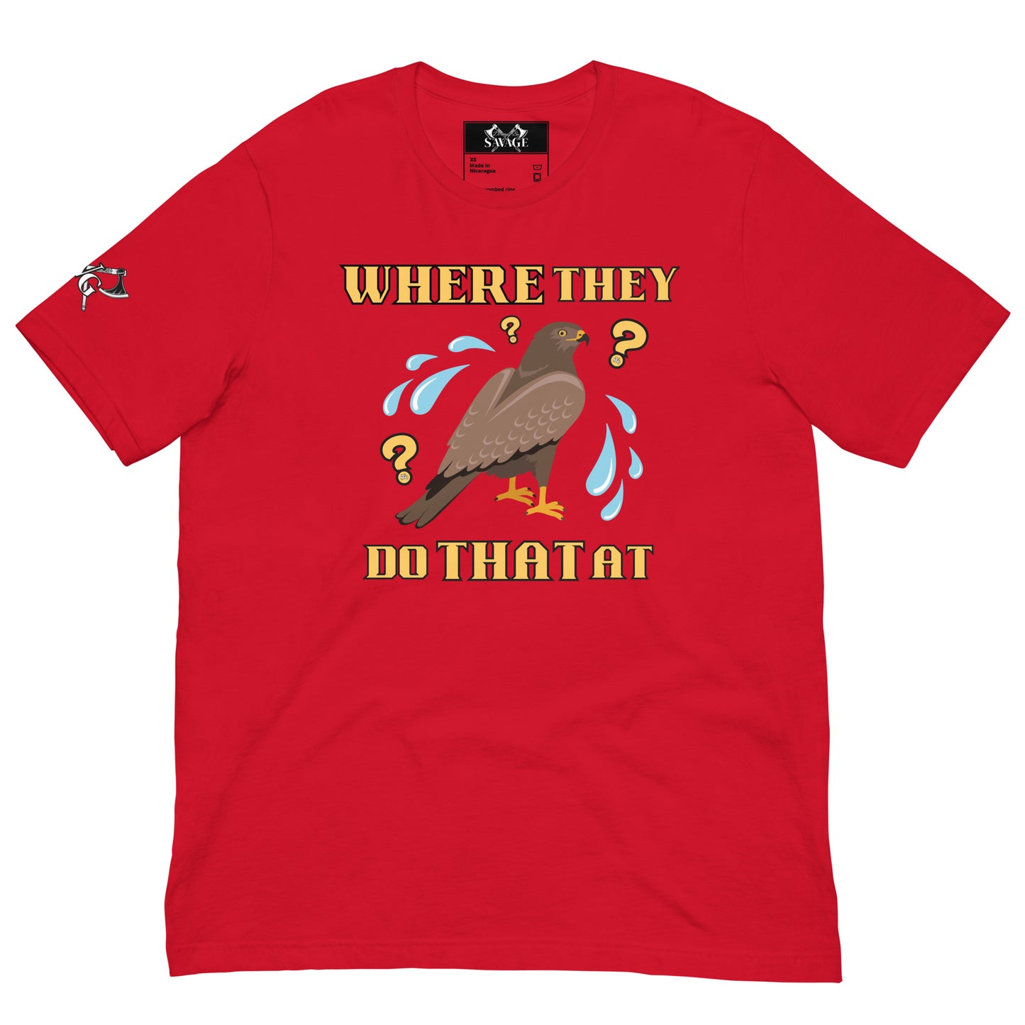 HAWK TUAH, Where They Do That At? T-Shirt | Playful Adult Humor Tee