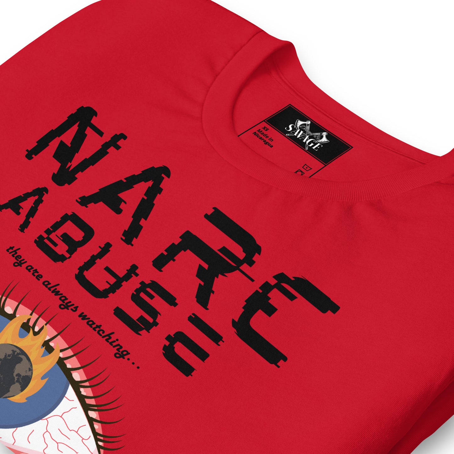 Narc Abuse Tee - Black Font Orwellian Eye Design Highlighting Narcissistic Abuse