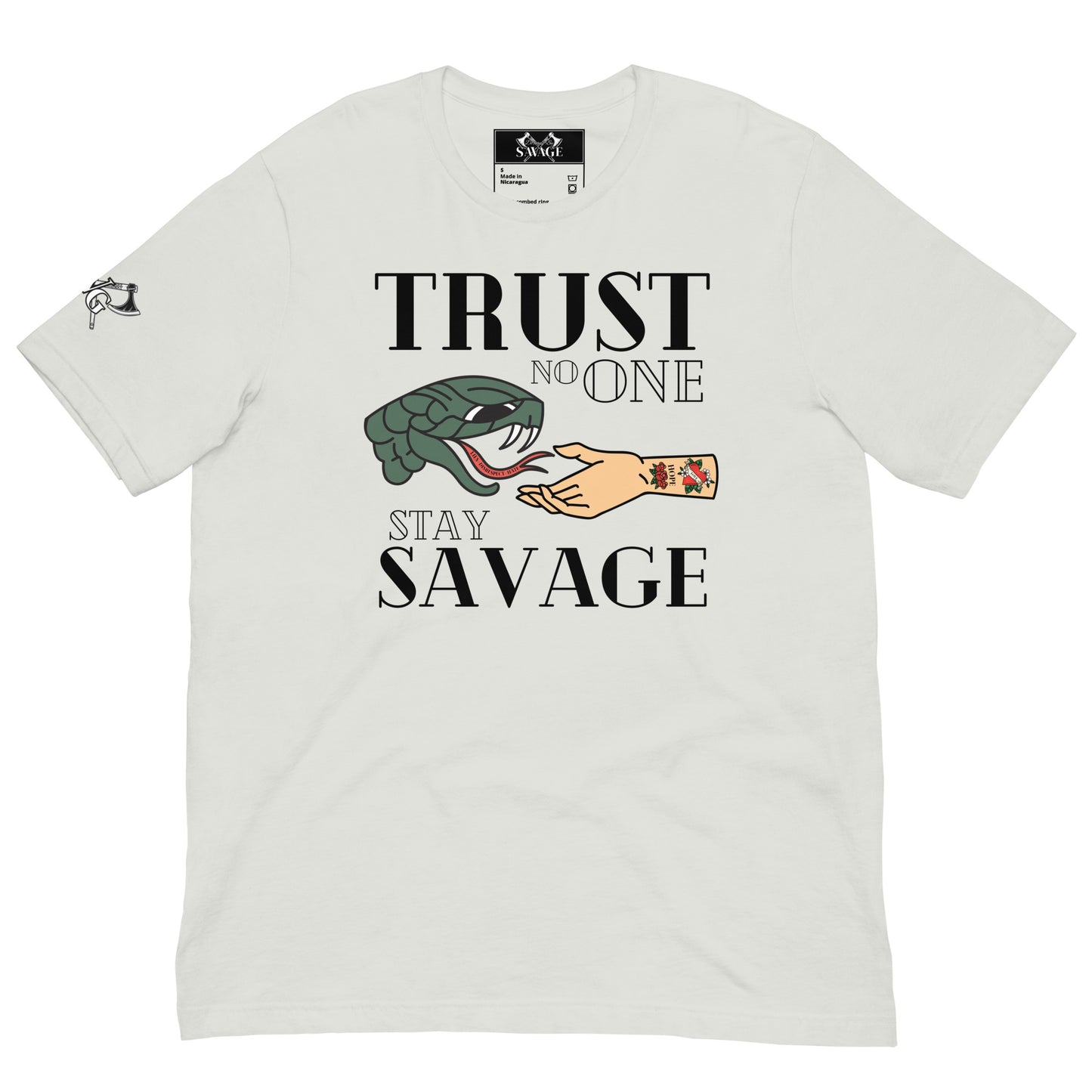 Trust No One Stay Savage T-Shirt for Divorced Dads - Black Font