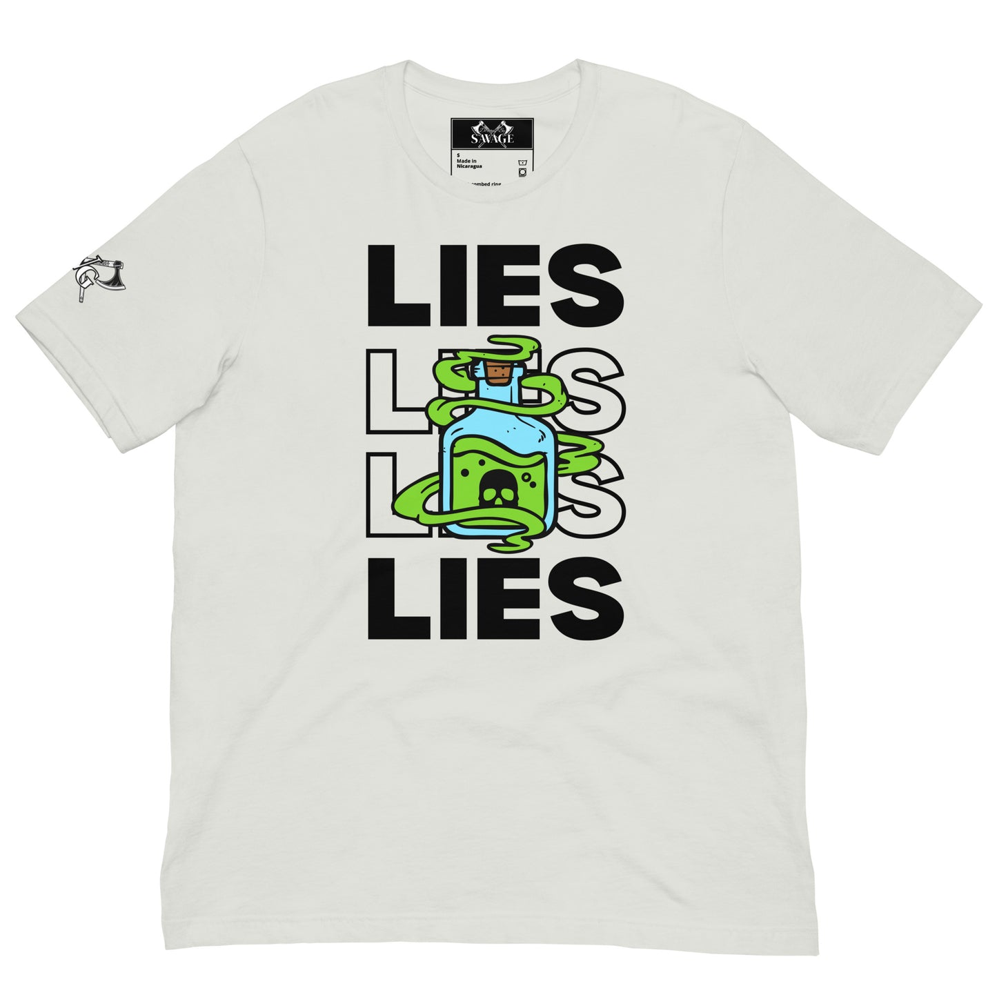 Lies Are Poison T-Shirt Black Font - Expose the Truth