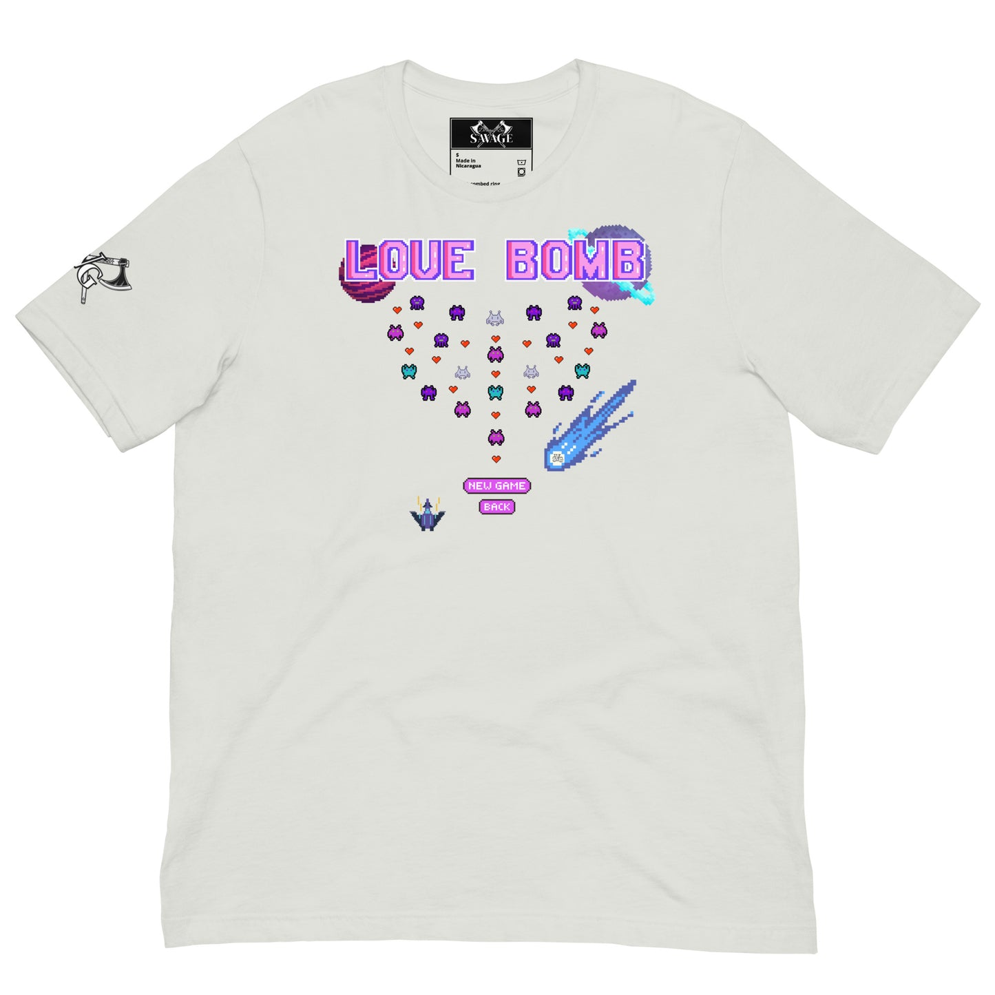 Love Bomb Arcade Tee – Game Over for Manipulation