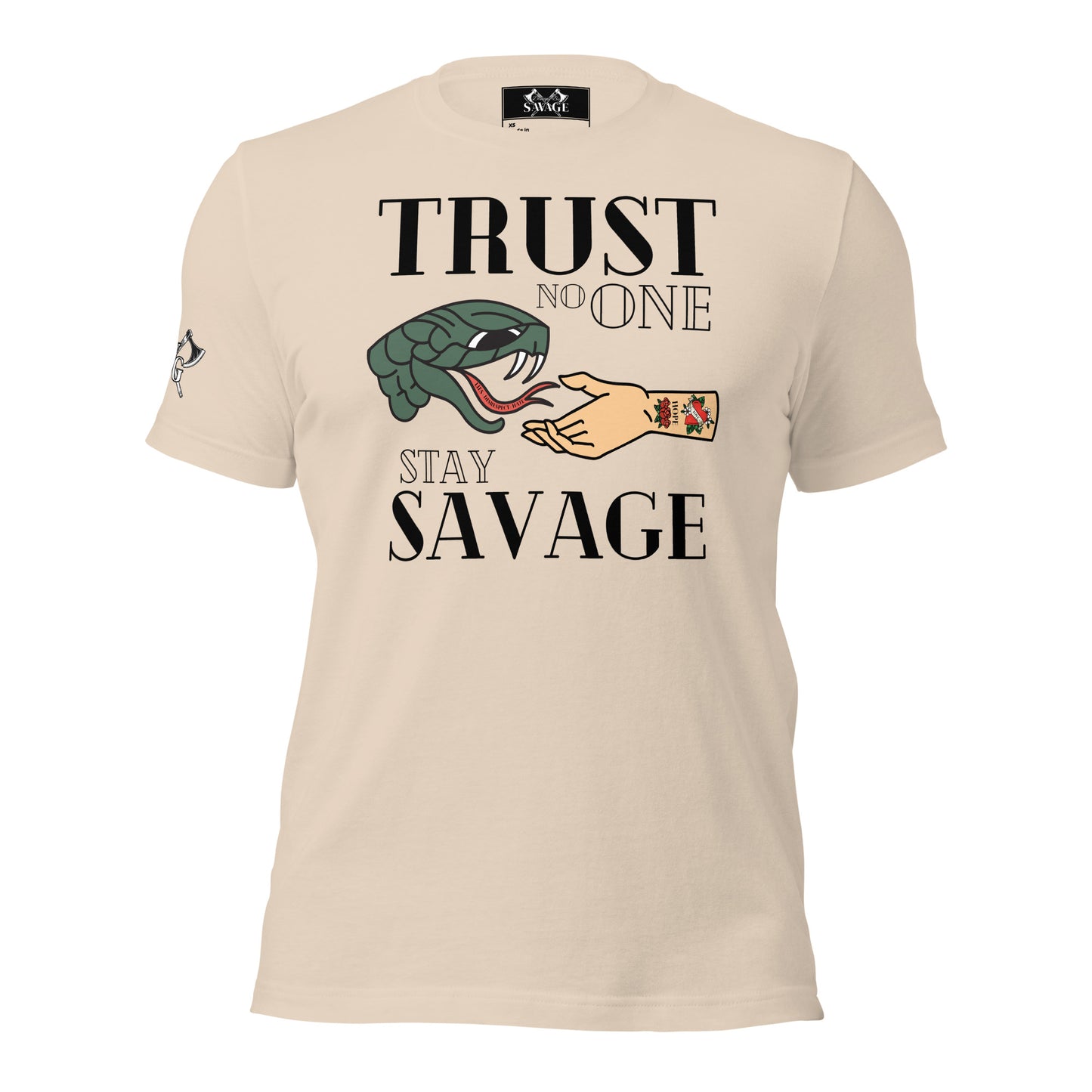 Trust No One Stay Savage T-Shirt for Divorced Dads - Black Font