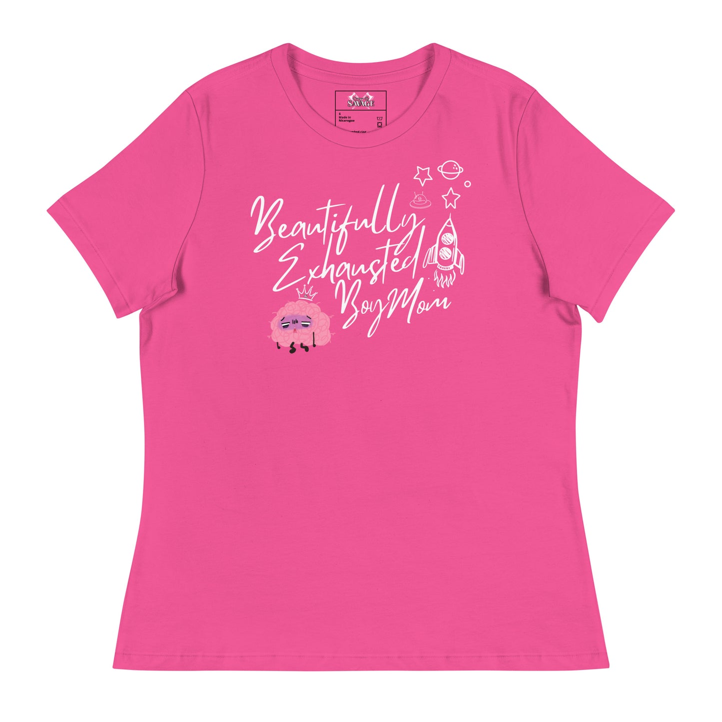 "Beautifully Exhausted Boy Mom" Women's Relaxed Tee