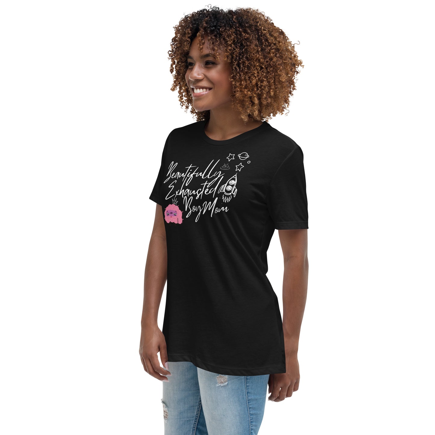 "Beautifully Exhausted Boy Mom" Women's Relaxed Tee