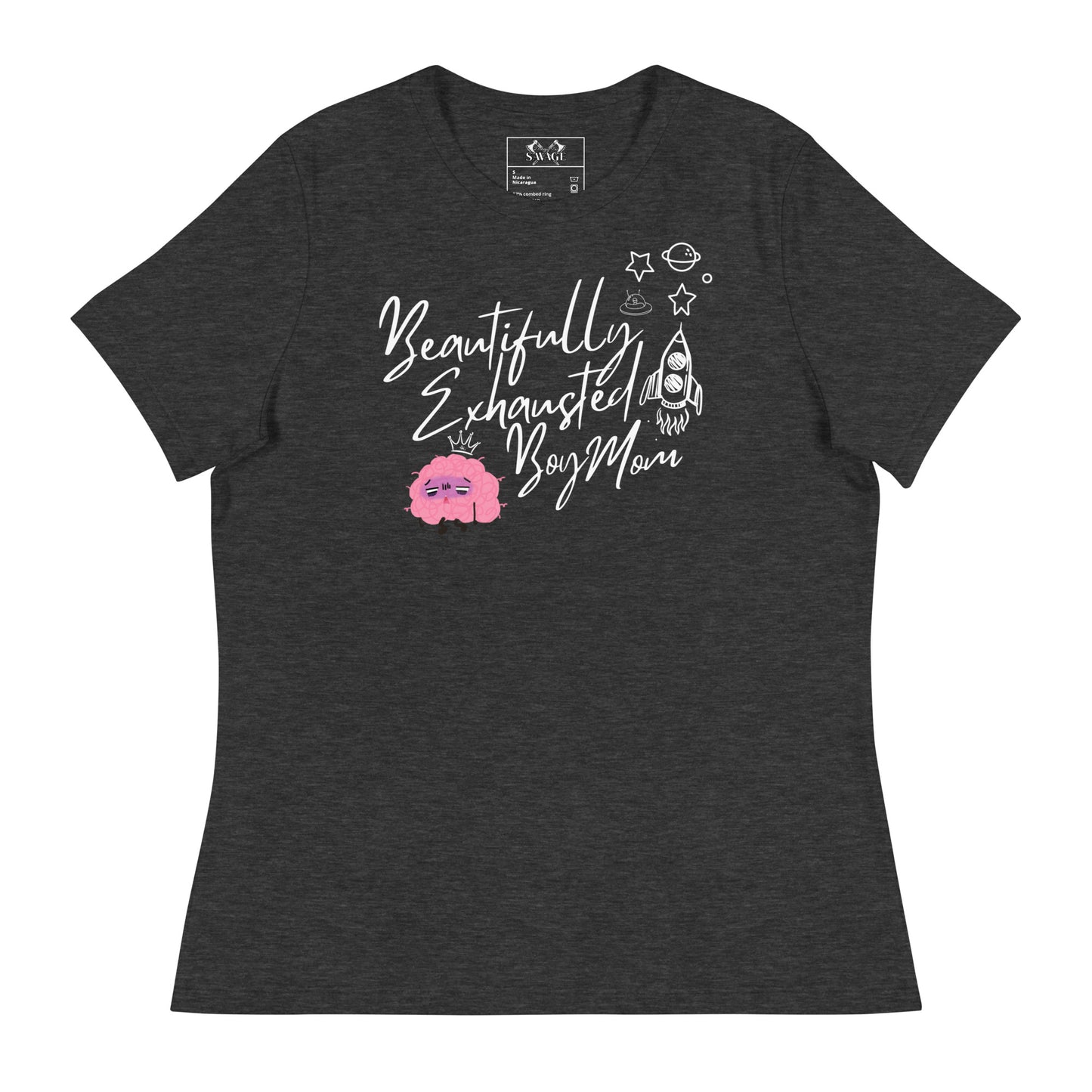 "Beautifully Exhausted Boy Mom" Women's Relaxed Tee