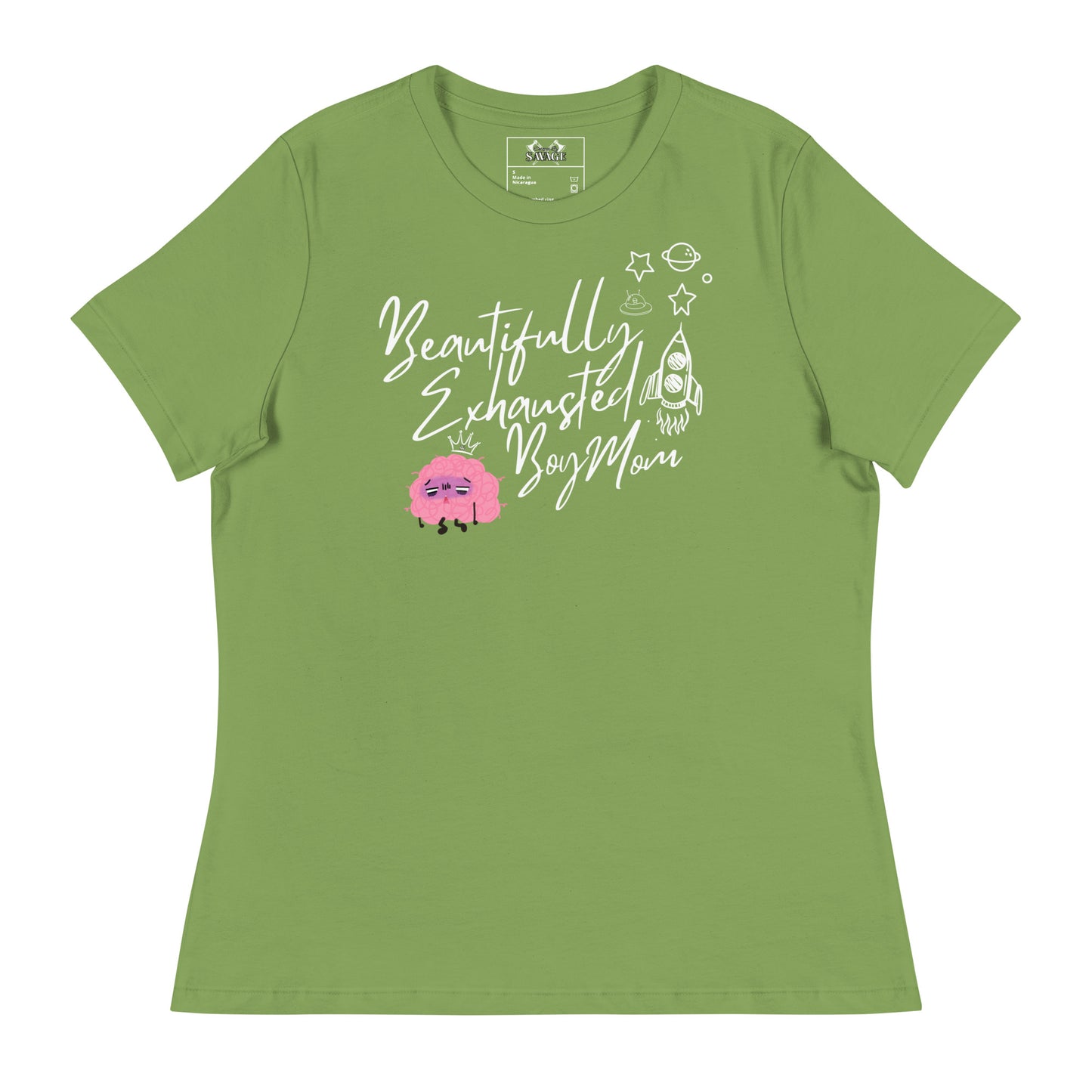 "Beautifully Exhausted Boy Mom" Women's Relaxed Tee