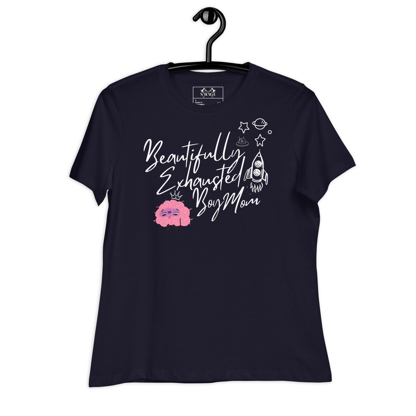 "Beautifully Exhausted Boy Mom" Women's Relaxed Tee